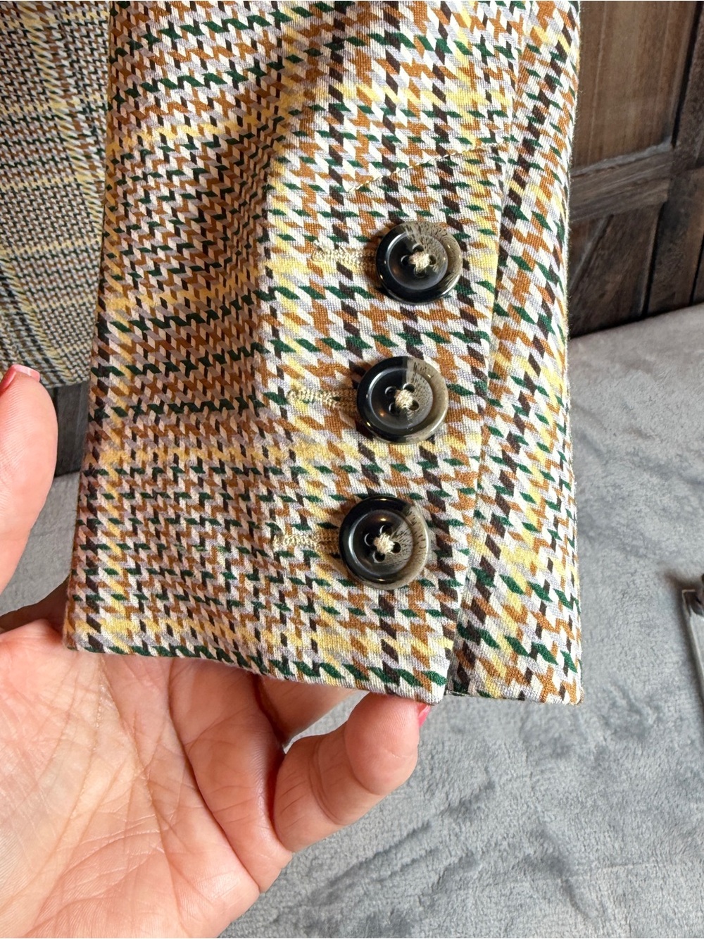 CAbi Plaid Blazer in Tan, Yellow and Black - Picture 7 of 7